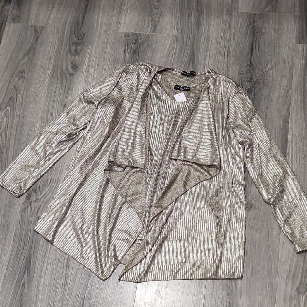 Kim & Cami Metallic Gold & Heathered Taupe Set